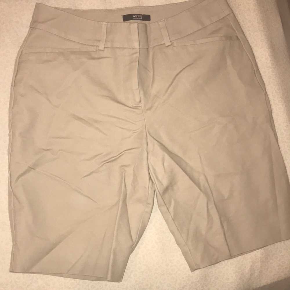 Long khaki shorts